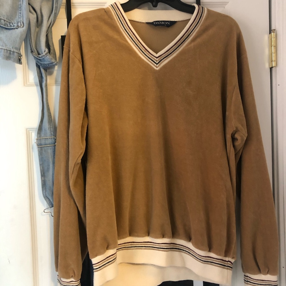 Brown v-neck sweater